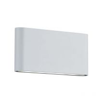 Thames Ii Applique Da Esterno Led Biemissione Fusione Alluminio Bianco Opaco Ip54 l. 17,5Cm