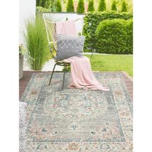 Palma Indoor- & Outdoor-Teppich, modernes Design, Wohnzimmer, wetterfest & UV-beständig, langlebig und pflegeleicht, Grau, 120 x 120 cm - The Carpet