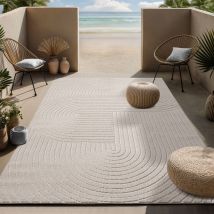 The Carpet - Santo Plus moderner Teppich - hochwertiger Wohnzimmer Schlafzimmer Teppich, Boho Design, Creme, 120 x 160 cm