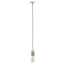 Suspension Vintage Argent Aluminium Cable Noir