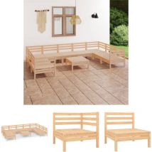 The Living Store - 10-tlg. Garten-lounge-set Massivholz Kiefer