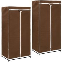 Lot de 2 Armoires de rangement Garde-robes Armoire de chambre Marron 75x50x160 cm 53488