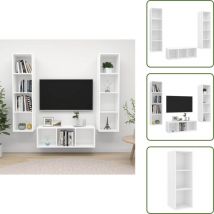Holzwerkstoff - Vidaxl 3-tlg. Tv-schrank-set Weiß Holzwerkstoff - Stauraum