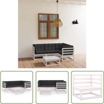 The Living Store 5-tlg. Garten-Lounge-Set mit Kissen Kiefer Massivholz - Garten Lounge Set - Kiefernholzmöbel - Outdoor Möbel - Gartenmöbel