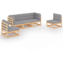 Minkurow - 5-tlg. Garten-Lounge-Set mit Kissen Kiefer Massivholz vidaXL