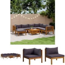 The Living Store - 8-tlg. Garten-lounge-set Mit Auflage Massivholz Akazie