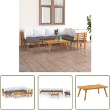 Bonnevie - The Living Store 8-tlg. Garten-Lounge-Set mit Kissen Massivholz Akazie - Gartensofa - Loungemöbel - Gartenmöbel - Holztisch - Akasienholz