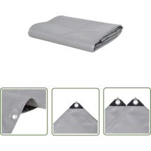 The Living Store Abdeckplane 650 g/m² 3x6 m Grau - Abdeckplane - Plane - Wasserdichter Überzug - Schutzhülle - Gartendecke
