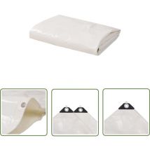 The Living Store Abdeckplane 650 g/m² 4x4 m Weiß - Abdeckplane - Plane - Wasserdichter Überzug - Schutzhülle - Outdoor Plane