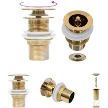 The Living Store Ablaufgarnitur ohne Überlauf Golden 6,4x6,4x9,1 cm - Armaturen - Gold