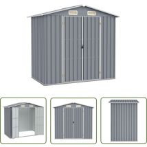 Longziming - The Living Store Abri de jardin Gris 205x129x183 cm Acier galvanisé - Abri De Jardin - Abri De Rangement - Abri Extérieur - Garage De