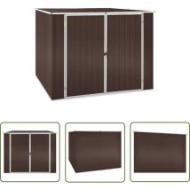 Longziming - The Living Store Abri de jardin Marrron 195x198x159 cm Acier galvanisé - Abri De Jardin - Abri De Stockage - Abri Métallique - Rangement