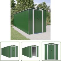 The Living Store - Abri de jardin Vert 192x606x223 cm Acier galvanisé - Abri De Jardin - Abri De Jardin Vert - Rangement Extérieur - Abri Métal