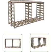 The Living Store - Abri de stockage du bois de chauffage 300x90x176cm Pin imprégné - Abri à Bûches - Rangement Bois - Abri Bois - Stockager Bois