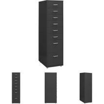 The Living Store Aktenschrank mit Rollen Anthrazit 28x41x109 cm Metall - Aktenschränke - Anthrazit