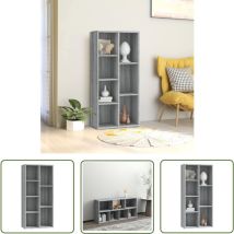 Tovbmup - The Living Store Armoire à livres Sonoma gris 50x25x106 cm - Bibliothèque - Bibliothèque Moderne - Meuble Rangement - Étagère - Armoire à