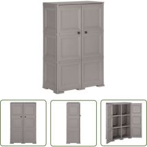 Homemiyn - The Living Store Armoire en plastique 79x43x125 cm Design de bois Gris - Meuble De Rangement - Armoire - Placard - Casier - Rangement
