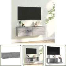 Devenirriche - The Living Store Armoire murale tv Sonoma gris 100x30x30 cm Bois d'ingénierie - Meuble Tv Mural - Armoire Tv Murale - Unit Tv - Meuble