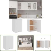 The Living Store Armoire suspendue Blanc 39,5x31x60 cm Bois d'ingénierie - Armoire Suspendue - Meuble De Cuisine - Rangement Cuisine - Armoire
