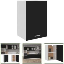 Longziming - The Living Store Armoire suspendue Noir 39,5x31x60 cm Bois d'ingénierie - Armoire Suspendu - Meuble De Cuisine - Rangement Cuisine