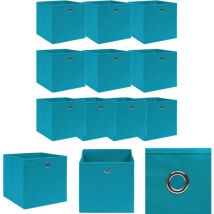 Nvees - The Living Store Aufbewahrungsboxen 10 Stk. Babyblau 32x32x32 cm Stoff - Ordnungshelfer - Blau