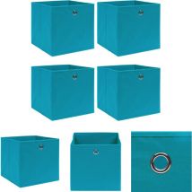 The Living Store Aufbewahrungsboxen 4 Stk. Babyblau 32x32x32 cm Stoff - Ordnungshelfer - Blau