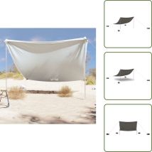 The Living Store - Auvent de plage avec ancres de sable gris 304x300 cm - Tente De Plage - Parasol De Plage - Ombre Solaire - Abri De Plage