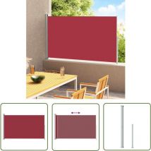 Maison Exclusive - The Living Store Auvent latéral rétractable de patio 180x300 cm Rouge - Parasol - Auvent De Terrasse - Écran Solaire - Protection