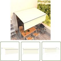 The Living Store - Auvent manuel rétractable avec store 4,5x3 m Crème - Auvent Retractable - Abri Extérieur - Pergola Pliable - Stores Exterieurs