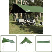 Bâche de camping vert 460x305x210 cm imperméable - Tente De Camping - Bâche De Camping - Abri De Jardin - Protection Contre La Pluie - Résistant Au
