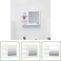 The Living Store Badspiegel Weiß 60x10,5x45 cm Holzwerkstoff - Badspiegel - Holzwerkstoff - Acryl - Weißer Spiegel - Badezimmermöbel