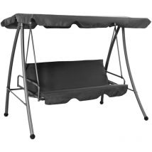 Longziming - Balancelle de jardin avec auvent Anthracite 192x118x175cm Acier - The Living Store - Anthracite