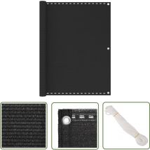 Doc&et² - The Living Store Balkon Sichtschutz Anthrazit 120x600 cm hdpe - Balkon Sichtschutz - hdpe - Anthrazit - Winddurchlässig - Uv-resistent