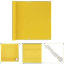 The Living Store Balkon-sichtschutz Gelb 90x300 Cm Hdpe - Balkon Sichtschutz - Gelber Balkon Schirm - Hdpe Sonnenschutz - Winddurchlässiger 