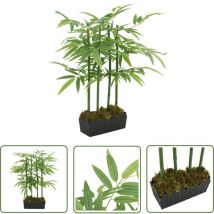 The Living Store - Bambou artificiel 240 feuilles 80 cm vert - Bambou Artificiel - Plante Artificielle - Décoration Intérieure - Verdure Artificielle