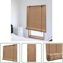 Abcrital - The Living Store Bambusrollo 80x220 cm Braun - Bambusrollo - Fensterdekoration - Jalousie - Lichtdurchlässig - Naturmaterialien