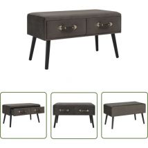 The Living Store Banc avec tiroirs 80 cm Gris Velours - Banc Coffre - Banc Tissu - Banc Rangement - Banc Moderne - Meuble Salon