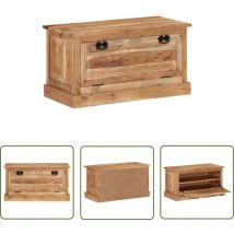 The Living Store - Banc de rangement de chaussures 85x40x45cm Bois d'acacia massif - Banc Coffre - Banc Rangement Chaussures - Banc Entrée - Banc