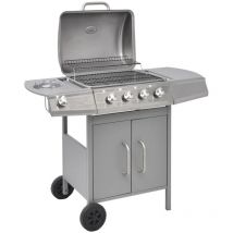 Barbecue à gaz 4 + 1 zone de cuisson Argenté - The Living Store