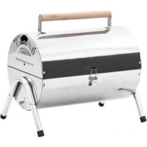 Barbecue au charbon portable Acier inoxydable Grilles doubles - The Living Store