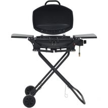 The Living Store - Barbecue au gaz portatif avec zone de cuisson Noir Noir