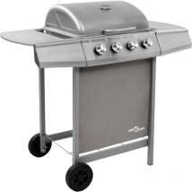 Barbecue gril à gaz avec 4 brûleurs Argenté - The Living Store