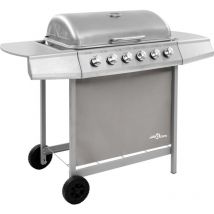 The Living Store - Barbecue gril à gaz avec 6 brûleurs Argenté Argent