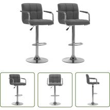 The Living Store Barhocker 2 Stk. Hellgrau Stoff - Barhocker - Küchenhocker - Esszimmerstühle - Stuhl Set - Bürostuhl