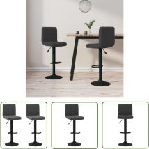 The Living Store Barhocker 2 Stk. Schwarz Samt - Samt Sessel - Barhocker - Schwarzer Stuhl - Drehbares Barstool - Höhenverstellbar