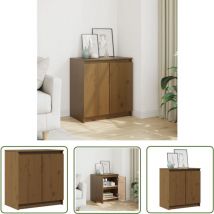 Devenirriche - The Living Store Beistellschrank Honigbraun 60x36x65 cm Massivholz Kiefer - Holzschrank - Massivholzmöbel - Kiefernholz