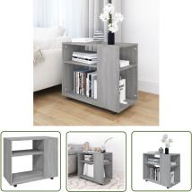Doc&et² - The Living Store Beistelltisch Grau Sonoma 70x35x55 cm Holzwerkstoff - Beistelltisch - Wohnzimmermöbel - Nachttisch - Grau - Holzmöbel