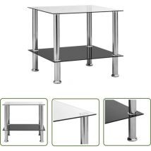 The Living Store Beistelltisch Transparent 45x50x45 cm Hartglas - Beistelltisch - Wohnzimmermöbel - Glastisch - Esszimmertisch - Side Table
