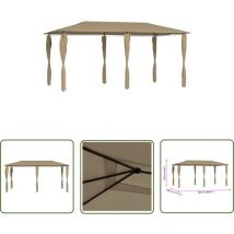 The Living Store - Belvédère avec revêtement de poteaux 2,98x5,3x2,59 m 160 g/m² - Auvent - Gazebo - Parasol - Terrasse Extérieure - Abri Jardin