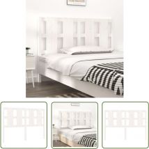 The Living Store Kopfteil Weiß 145,5x4x100 cm Massivholz Kiefer - Holz Kopfteil - Kiefernholz Kopfteil - Weißes Kopfteil - Bettstellplatz Dekoration